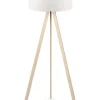 Standleuchte "Ayd" in Natur/ Weiß - (H)140 cm