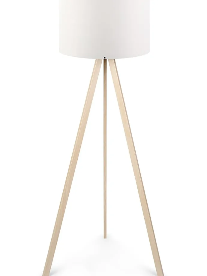 Standleuchte "Ayd" in Natur/ Weiß - (H)140 cm