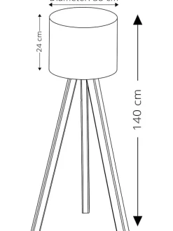 Standleuchte "Ayd" in Natur/ Weiß - (H)140 cm