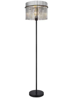 Standleuchte "Gorley" in Schwarz/ Grau - (H)152 cm