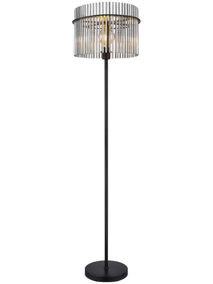 Standleuchte "Gorley" in Schwarz/ Grau - (H)152 cm