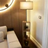 Standleuchte in Hellbraun/ Beige - (H)150 x Ø 38 cm