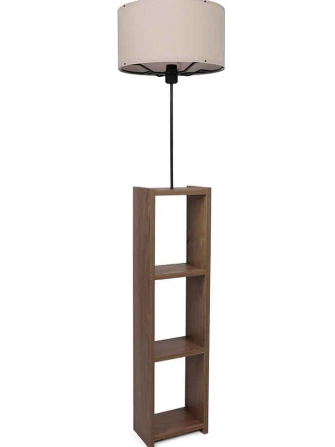 Standleuchte in Hellbraun/ Beige - (H)150 x Ø 38 cm