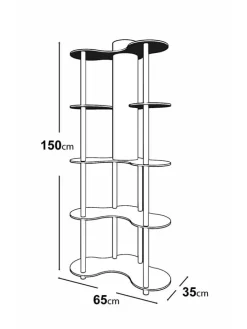 Standleuchte in Hellbraun/ Schwarz - (B)65 x (H)150 x (T)35 cm