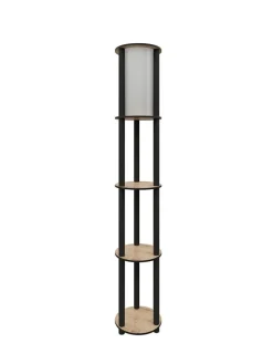 Standleuchte in Hellbraun/ Schwarz - (B)24 x (H)150 x (T)25 cm