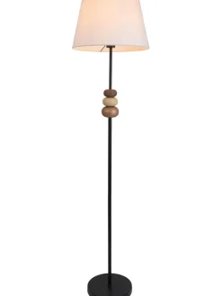 Standleuchte in Schwarz/ Braun/ Grau - (H)155 x Ø 38 cm