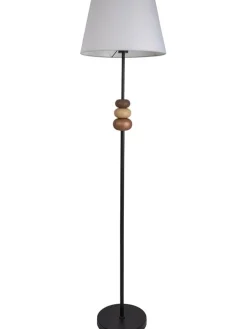 Standleuchte in Schwarz/ Braun/ Grau - (H)155 x Ø 38 cm