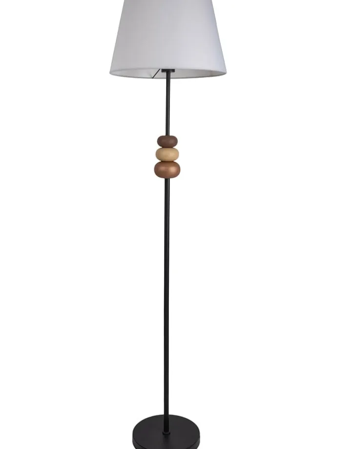 Standleuchte in Schwarz/ Braun/ Grau - (H)155 x Ø 38 cm