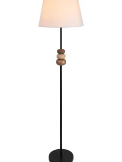 Standleuchte in Schwarz/ Braun/ Grau - (H)155 x Ø 38 cm