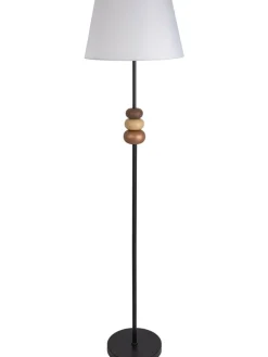 Standleuchte in Schwarz/ Braun/ Grau - (H)155 x Ø 38 cm