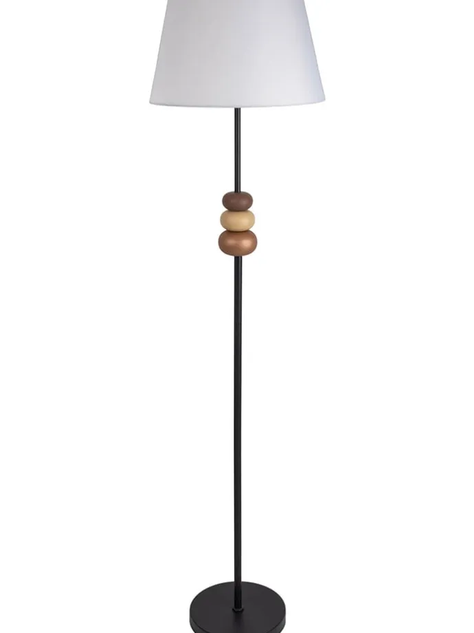Standleuchte in Schwarz/ Braun/ Grau - (H)155 x Ø 38 cm