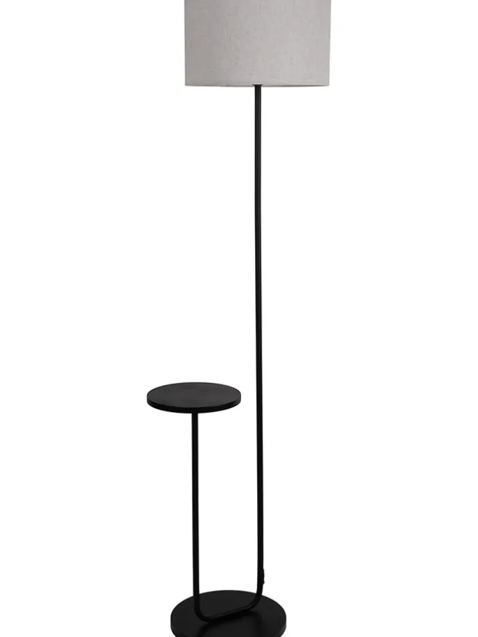 Standleuchte "Tordis" in Creme/ Schwarz - (B)50 x (H)157 cm