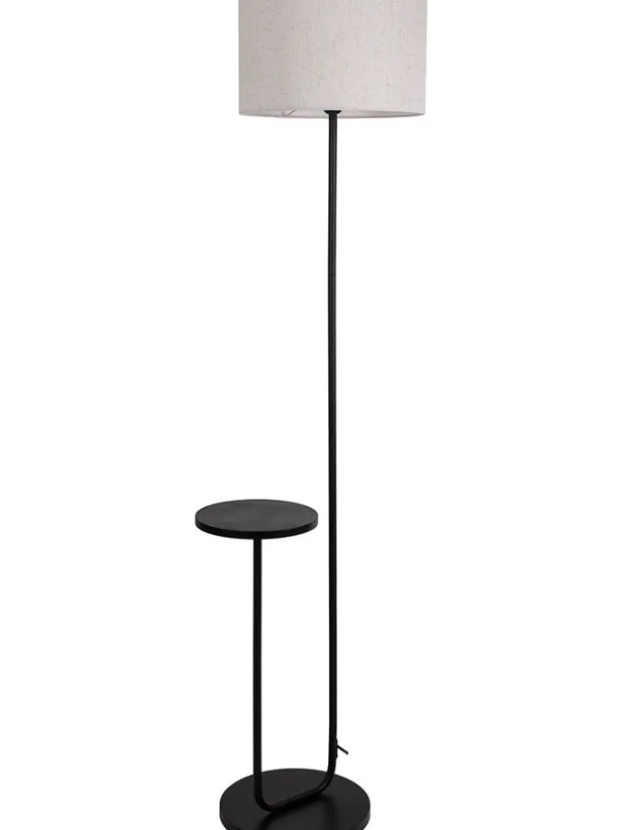 Standleuchte "Tordis" in Creme/ Schwarz - (B)50 x (H)157 cm