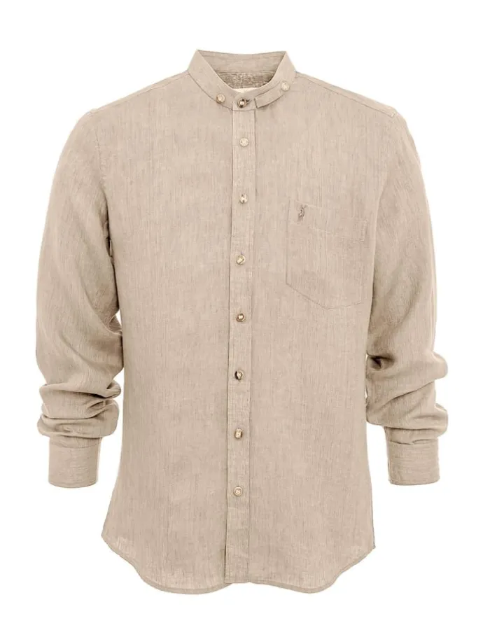 Stehkragenhemd 720LI-LA in beige
