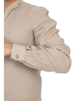 Stehkragenhemd 720LI-LA in beige