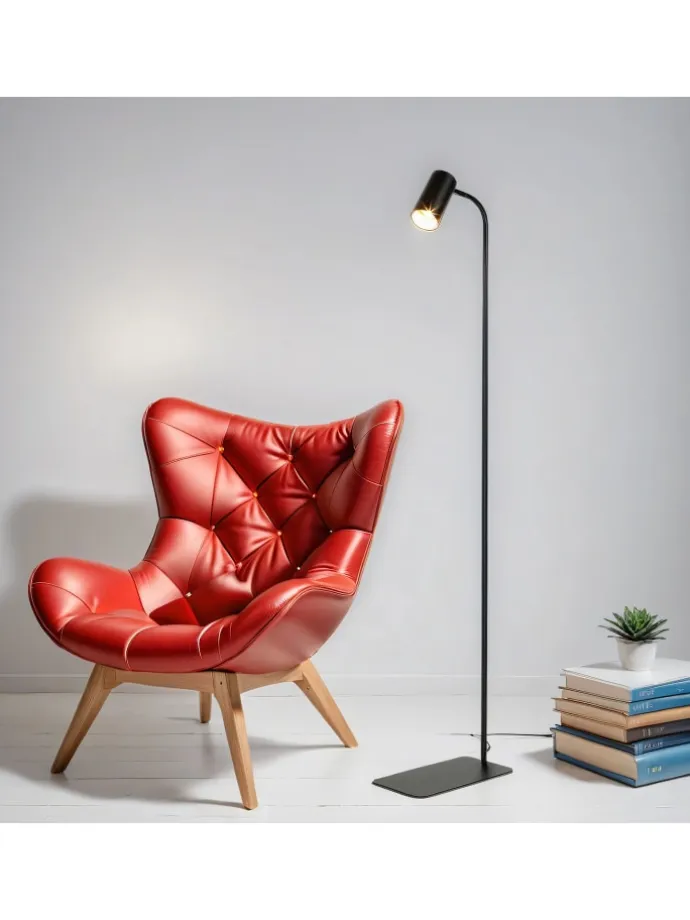 Stehlampe (B)15 x (L)27 x (H)124 cm in Schwarz Gold