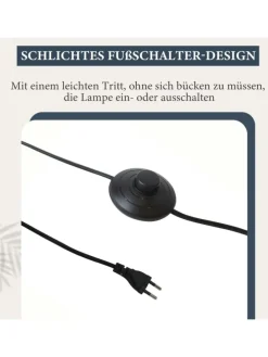 Stehlampe 1-flammige E27 in schwarz Glasschrim