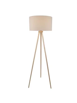 Stehleuchte "ARDITA" in beige - (L)61.6 cm x (B)61.6 cm x (H)152 cm