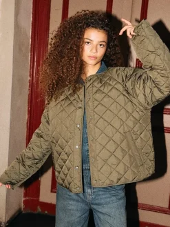 Steppjacke in Khaki