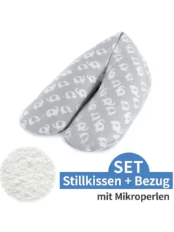 Stillkissen Das Komfort mit Mikroperlen-Füllung in grau,motiv