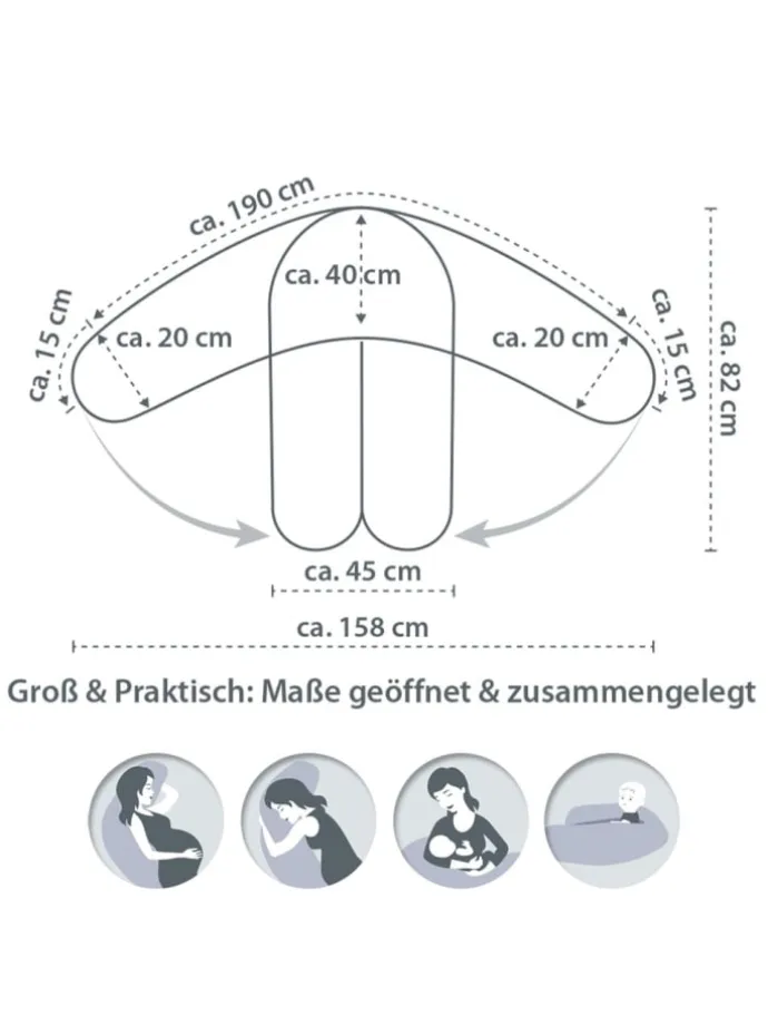 Stillkissen Das Original mit Mikroperlen-Füllung in grau