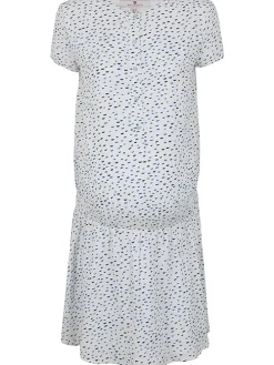 Stillkleid in Weiß/ Blau