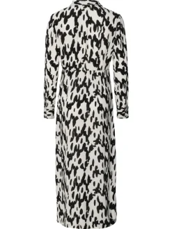 Still-Kleid Kiki in Wavy Black Print