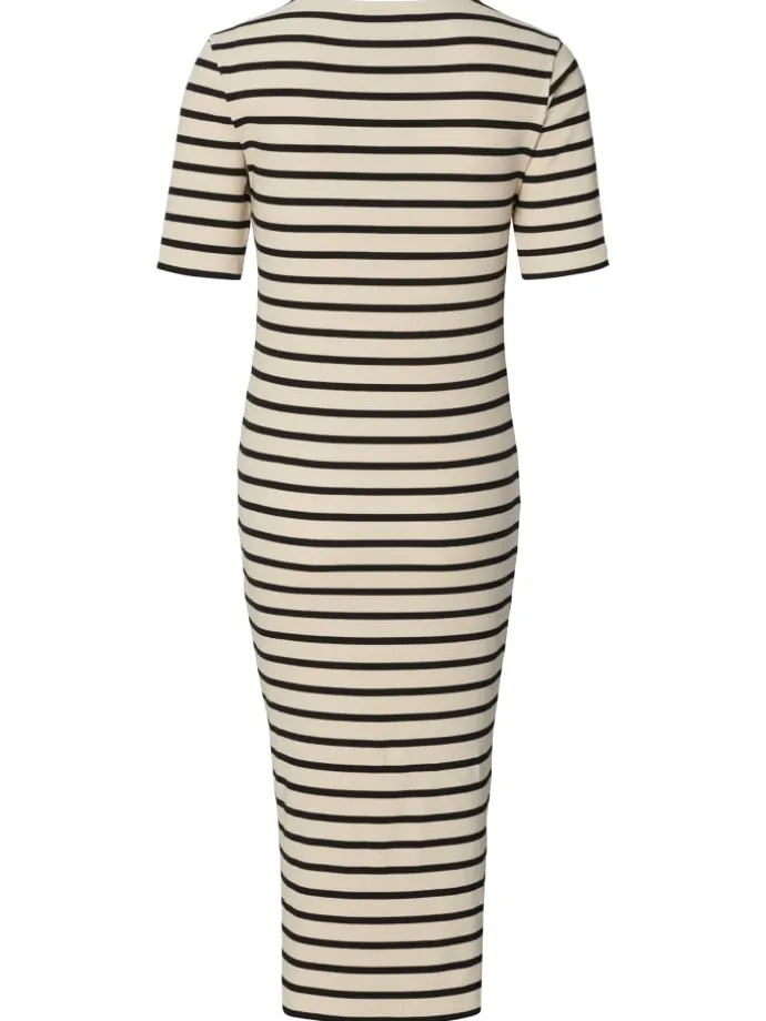 Still-Kleid Soiree in Cream Stripe