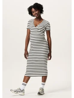Still-Kleid Soiree in Cream Stripe
