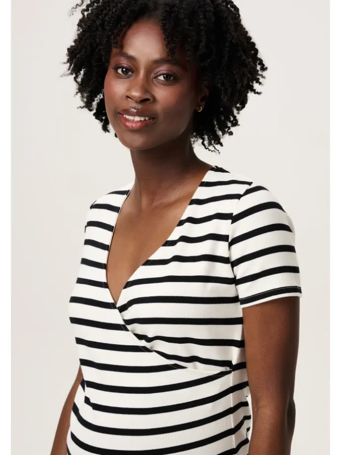 Still-Kleid Soiree in Cream Stripe