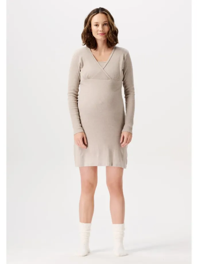 Still-Nachtkleid Alisa in Taupe Melange