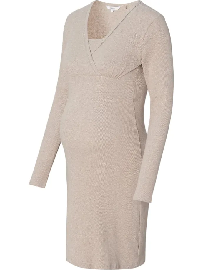 Still-Nachtkleid Alisa in Taupe Melange