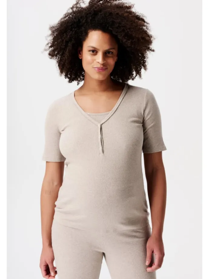 Still-Schlaftop Renate in Taupe Melange