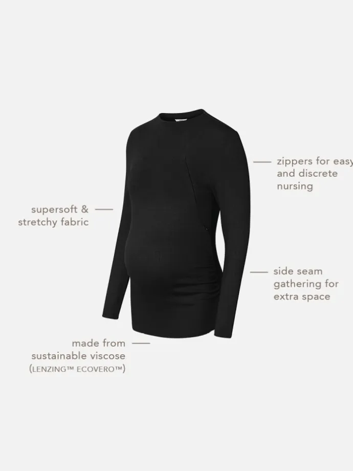 Still-Shirt Rosa in Black