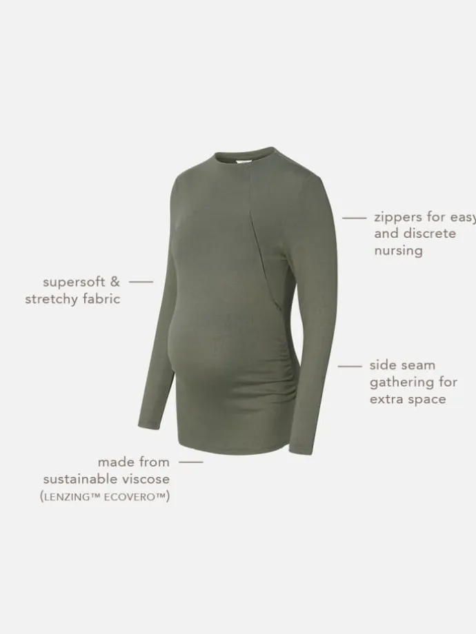 Still-Shirt Rosa in Olive