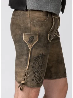 Stockerpoint Trachtenlederhose Edgar in kiesel gespeckt-schwarz