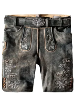 Stockerpoint Trachtenlederhose Bastian in grau gespeckt