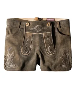 Stockerpoint Trachtenlederhose Leya in kiesel gespeckt