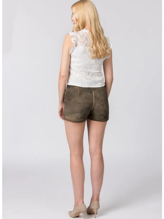 Stockerpoint Trachtenlederhose Leya in kiesel gespeckt