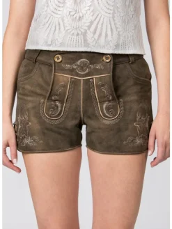 Stockerpoint Trachtenlederhose Leya in kiesel gespeckt