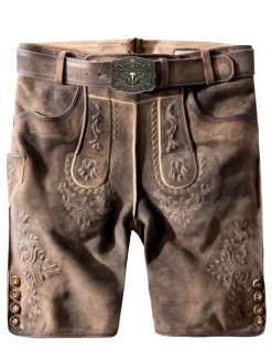 Stockerpoint Trachtenlederhose Logan in kiesel gespeckt