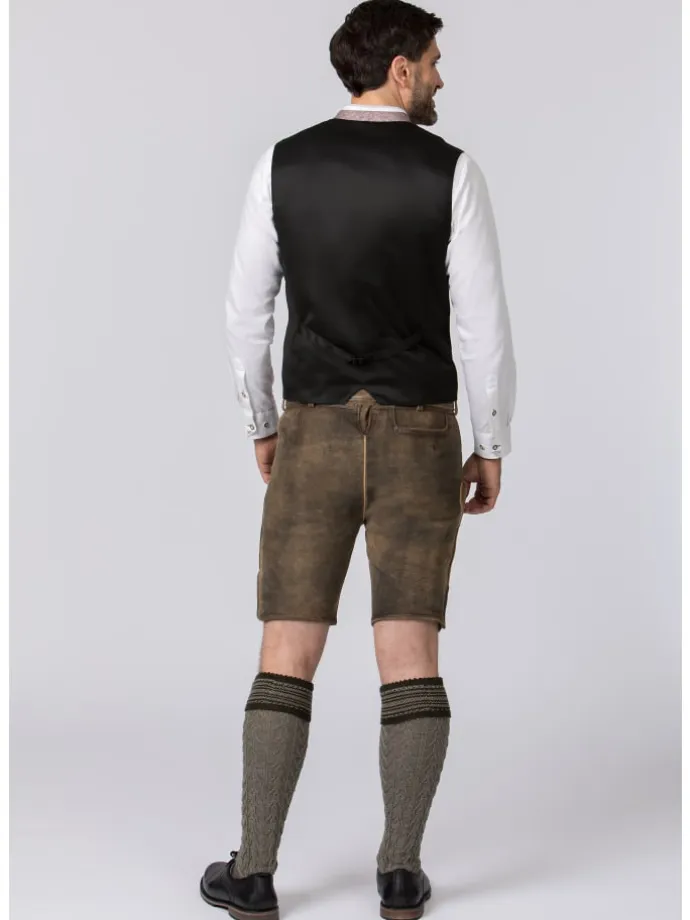 Stockerpoint Trachtenlederhose Logan in kiesel gespeckt