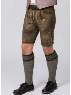Stockerpoint Trachtenlederhose Logan in kiesel gespeckt