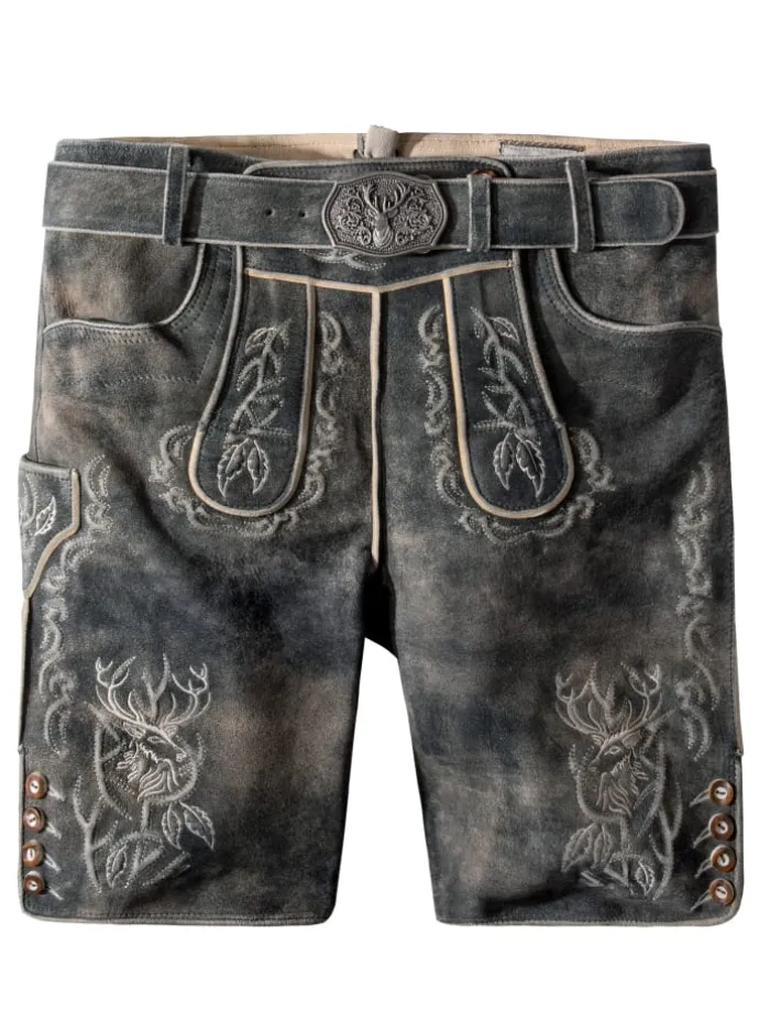 Stockerpoint Trachtenlederhose Lee in grau gespeckt