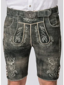 Stockerpoint Trachtenlederhose Lee in grau gespeckt