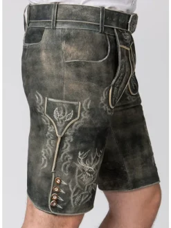 Stockerpoint Trachtenlederhose Lee in grau gespeckt
