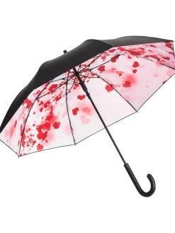 Stockschirm in Schwarz/ Rosa - Ø 105 cm