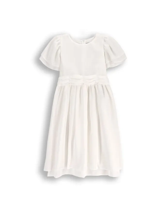 Stoffkleid in ecru