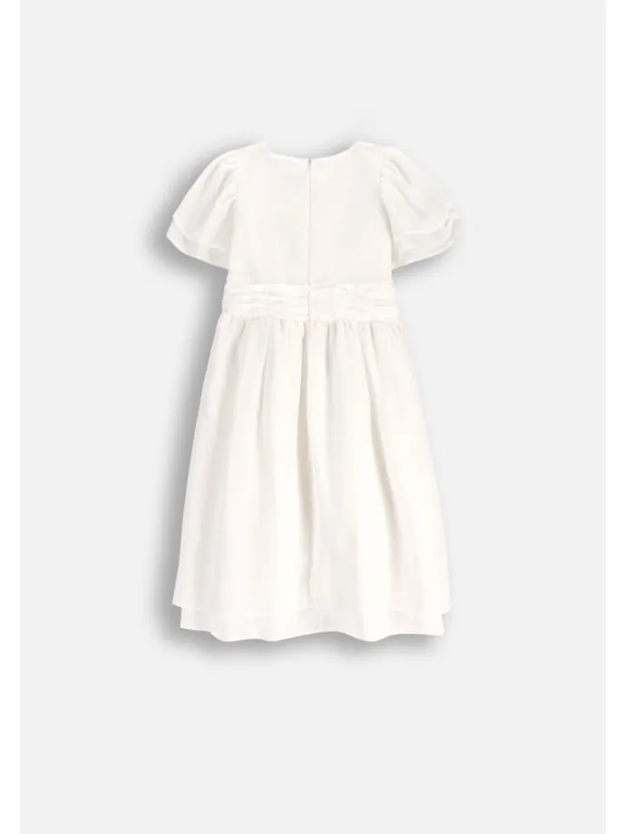 Stoffkleid in ecru