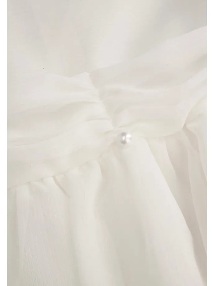 Stoffkleid in ecru
